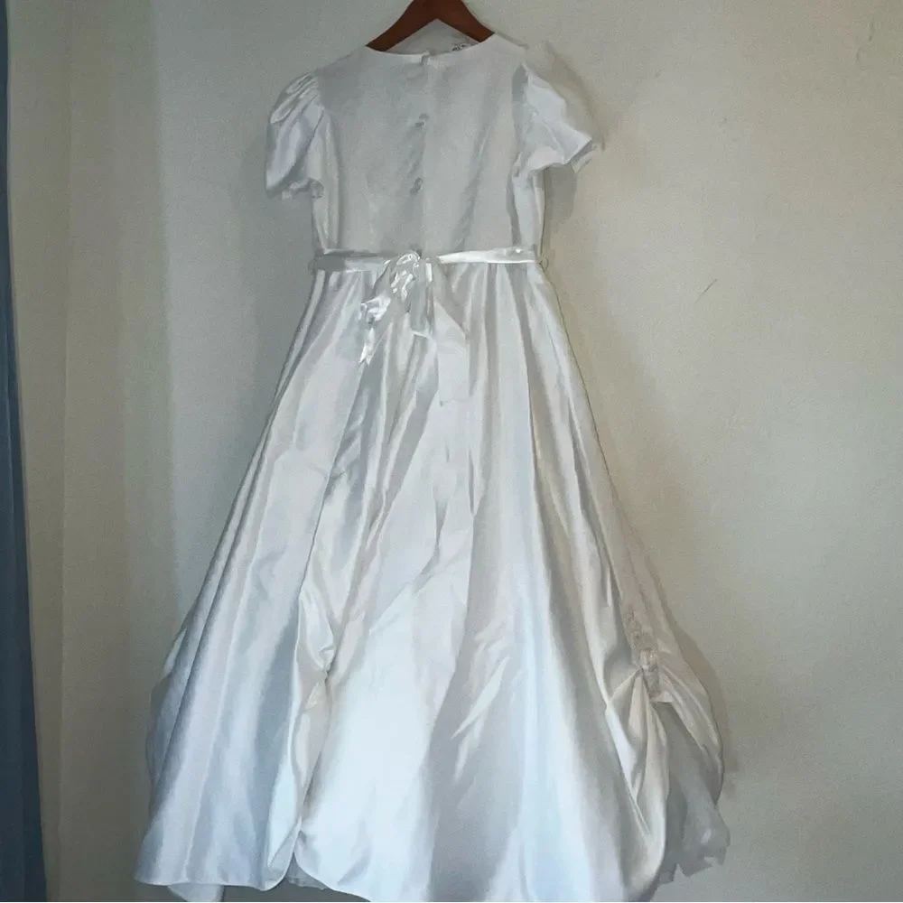 Tip Top White Formal Dress with Cap Sleeves